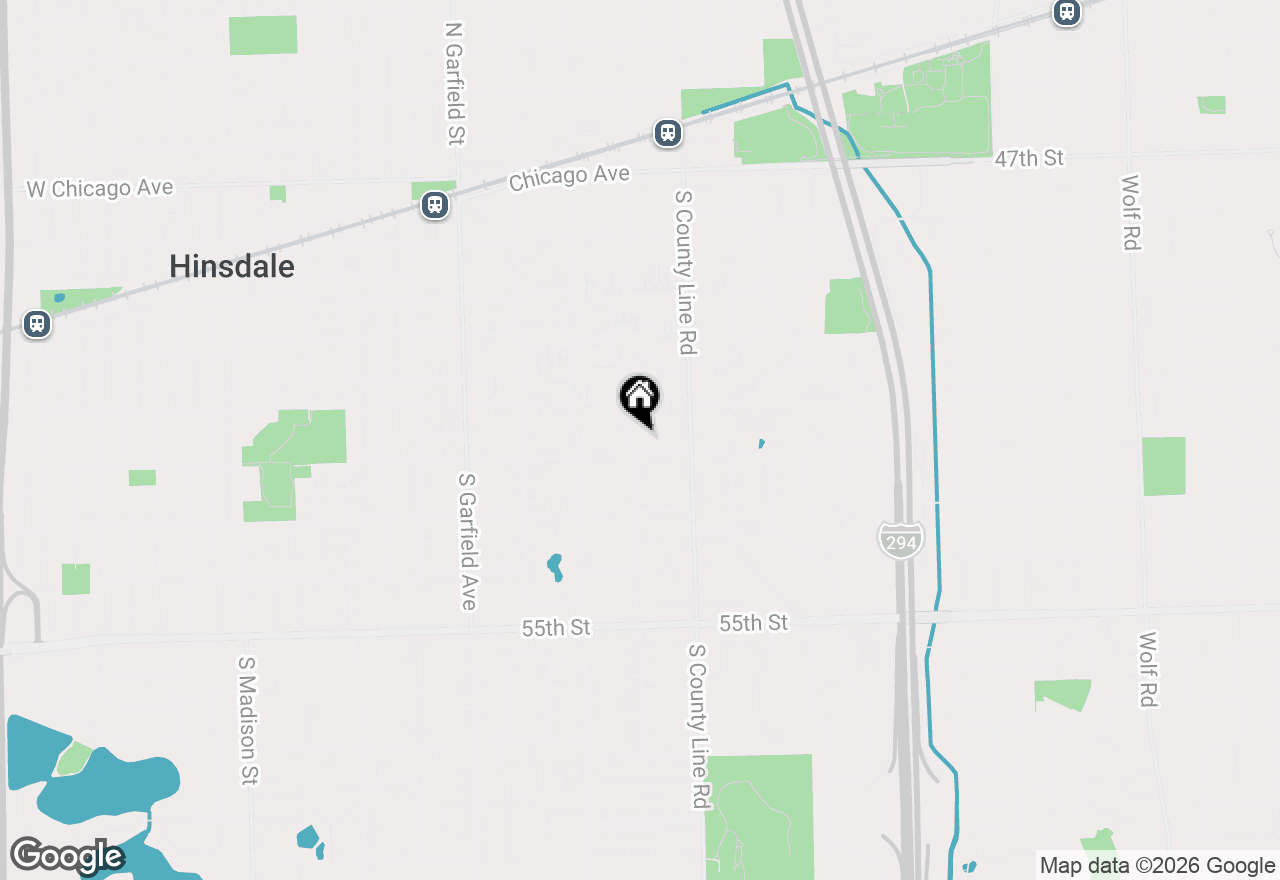 Map of 635 S Oak Street, Hinsdale, IL 60521