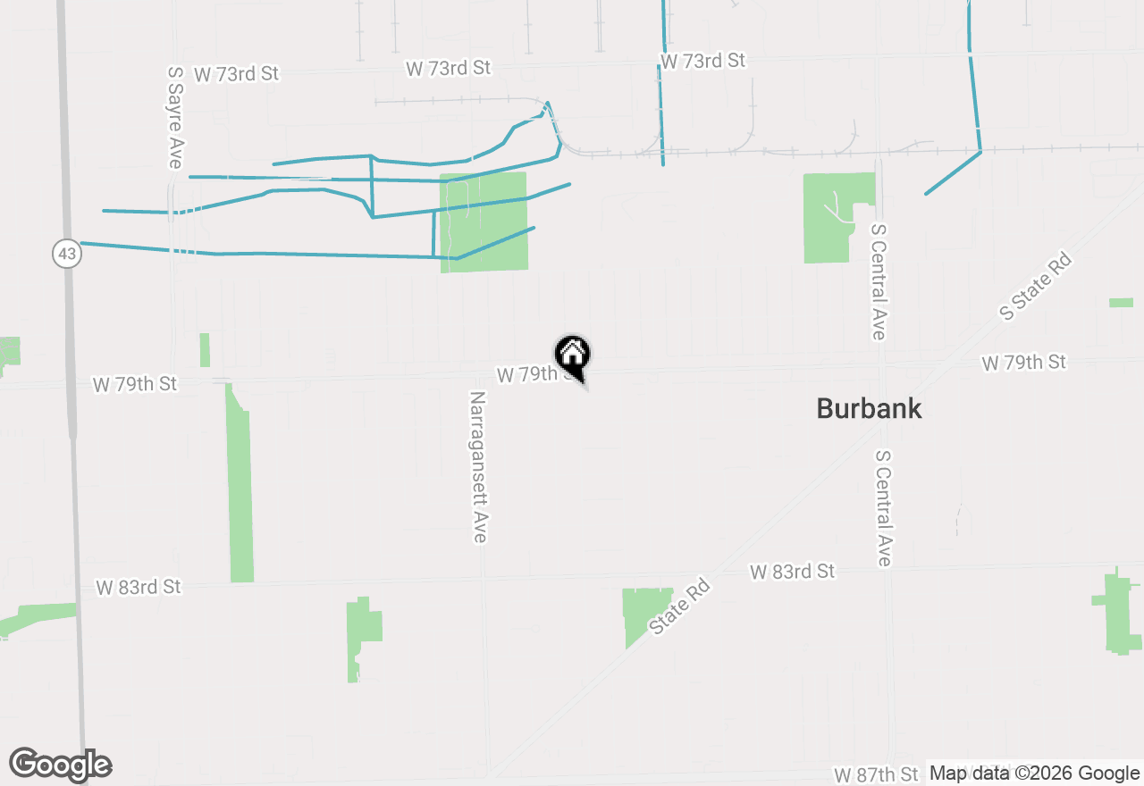 Map of 7904 Melvina Avenue, Burbank, IL 60459