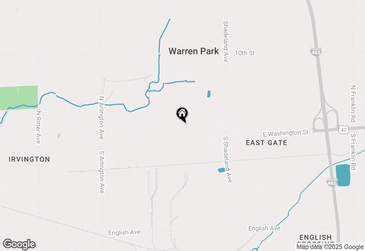 Map of 105 N Irwin Street, Indianapolis, IN 46219