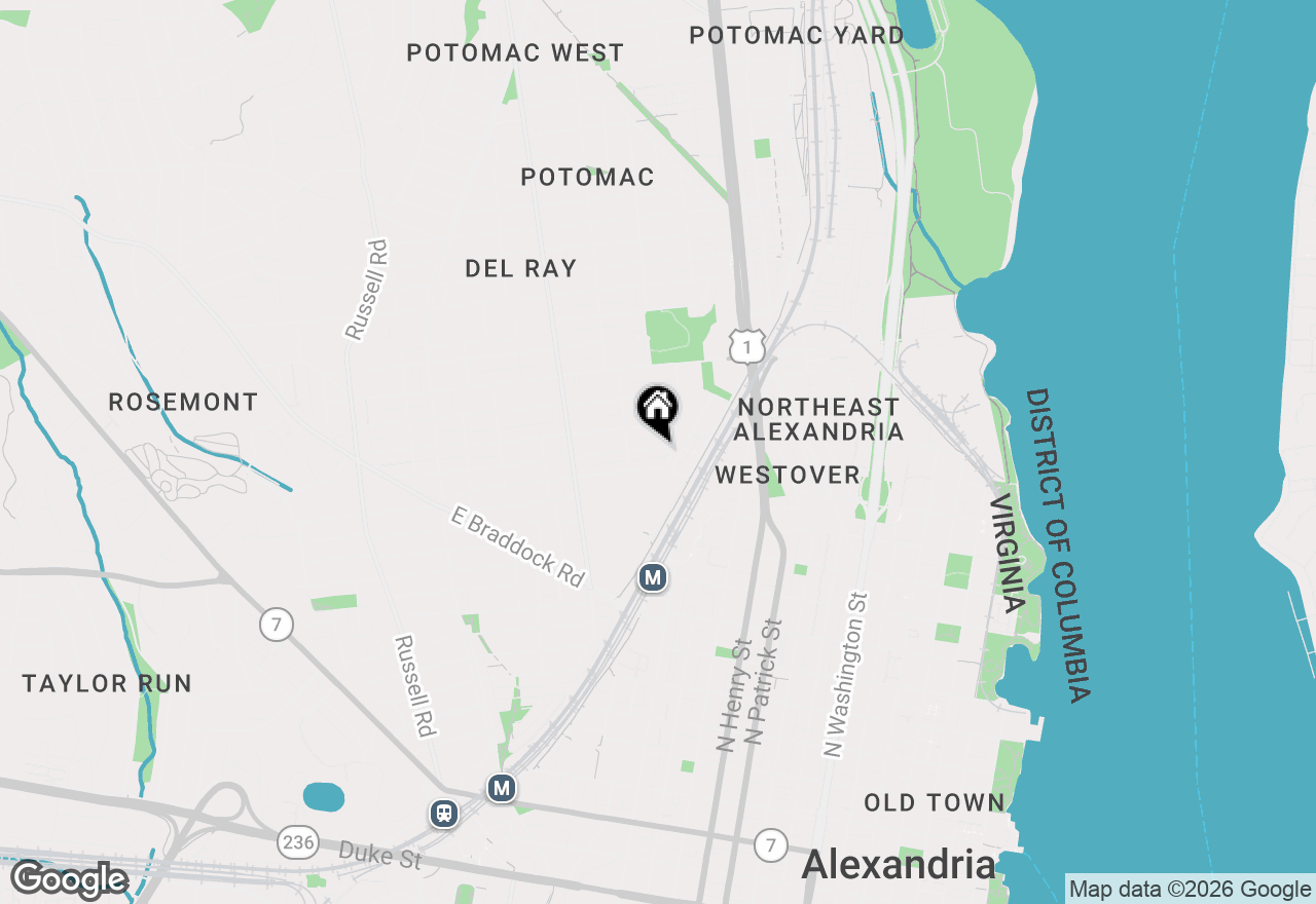 Map of 533 E Luray Avenue, Alexandria, VA 22301