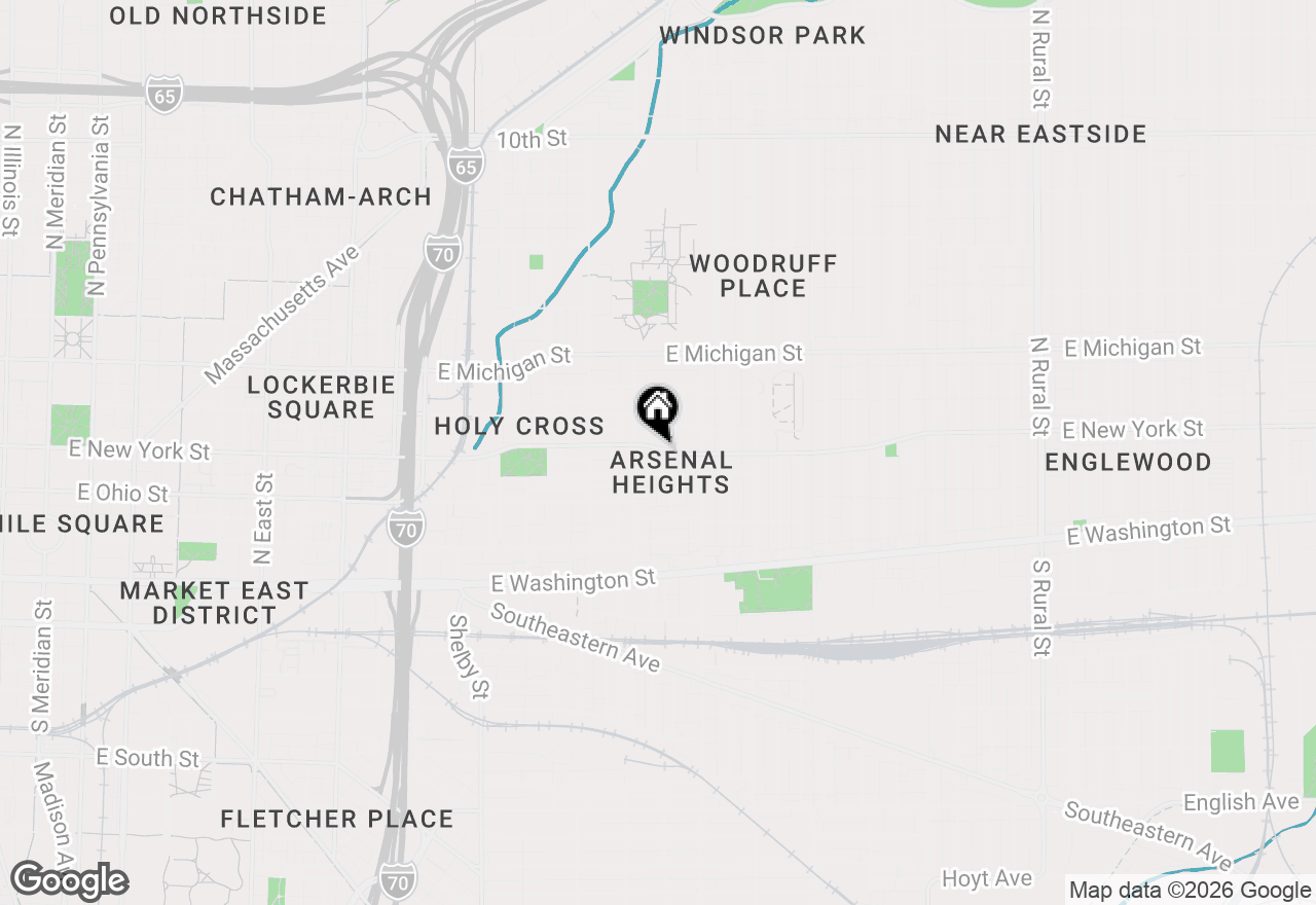 Map of 326 N Summit Street, Indianapolis, IN 46201