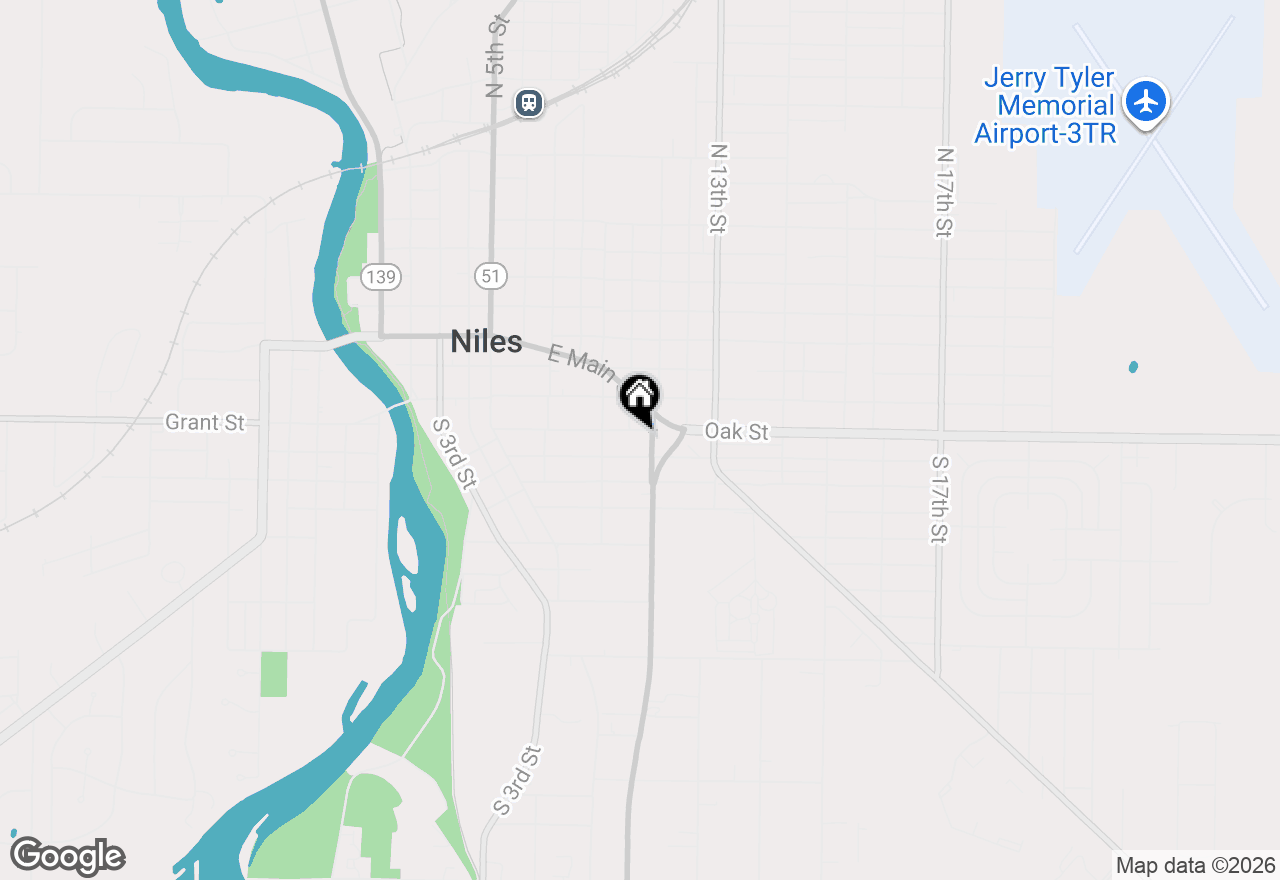 Map of 1008 Oak Street, Niles, MI 49120
