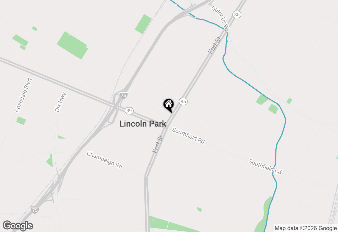 Map of 1706 Fort Street, Lincoln Park, MI 48146