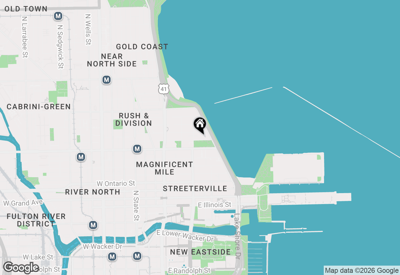 Map of 250 E Pearson Street #2806, Chicago, IL 60611