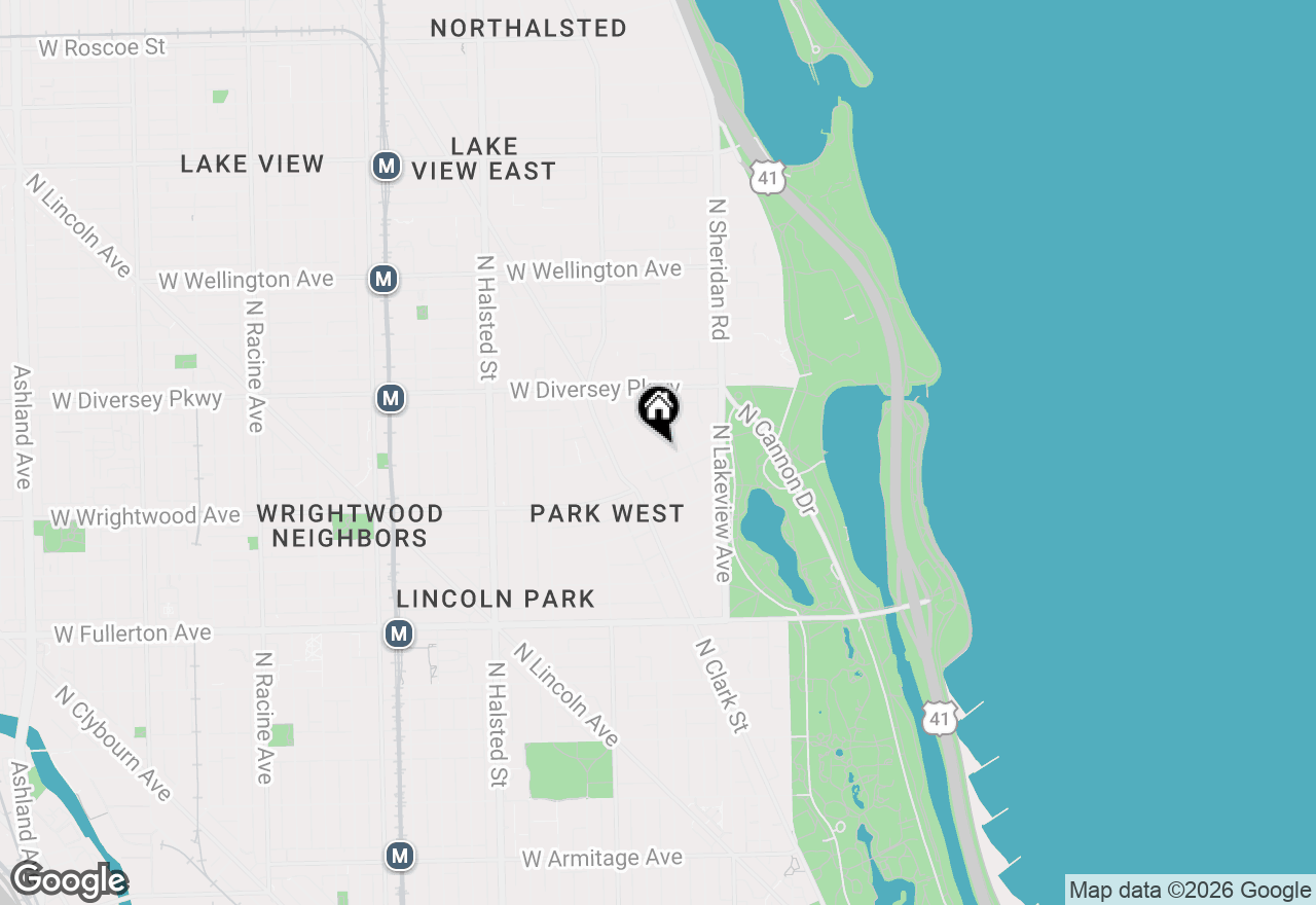 Map of 2700 N Hampden Court #11B, Chicago, IL 60614