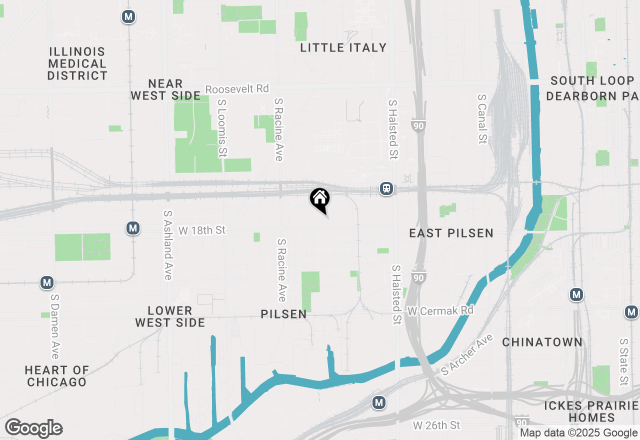 Map of 1711 S Carpenter Street #3M, Chicago, IL 60608