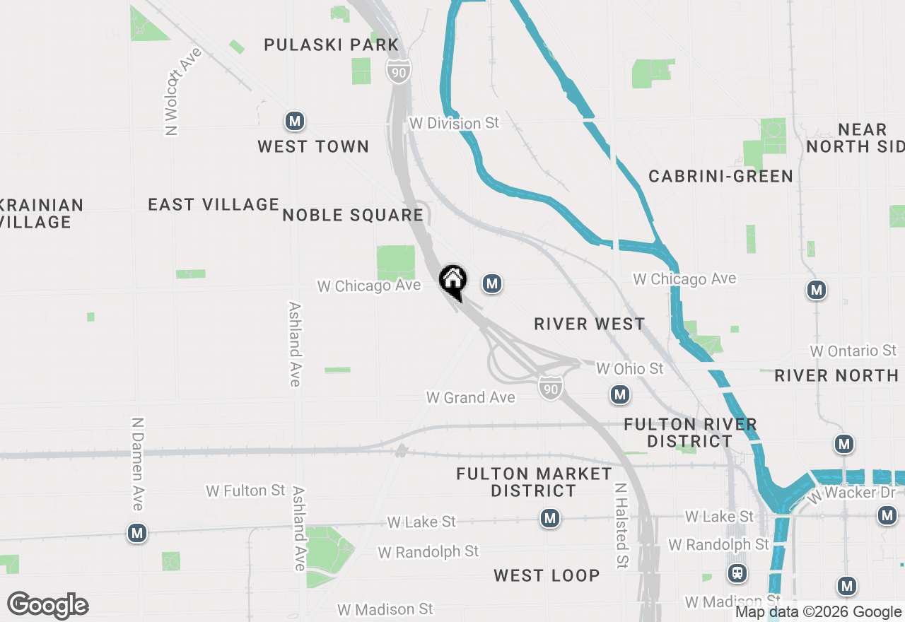 Map of 1203 W Superior Street #1B, Chicago, IL 60642