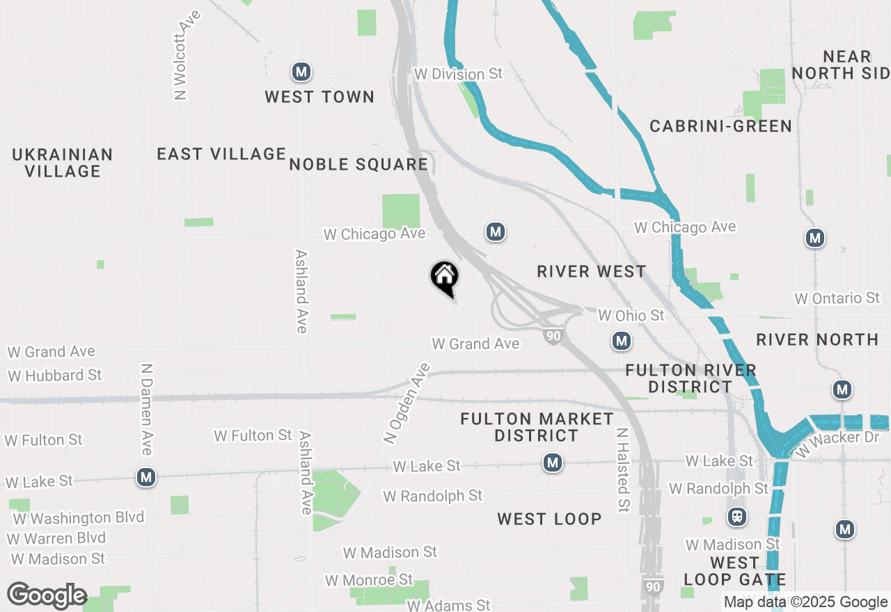 Map of 1224 W Ohio Street #3W, Chicago, IL 60642