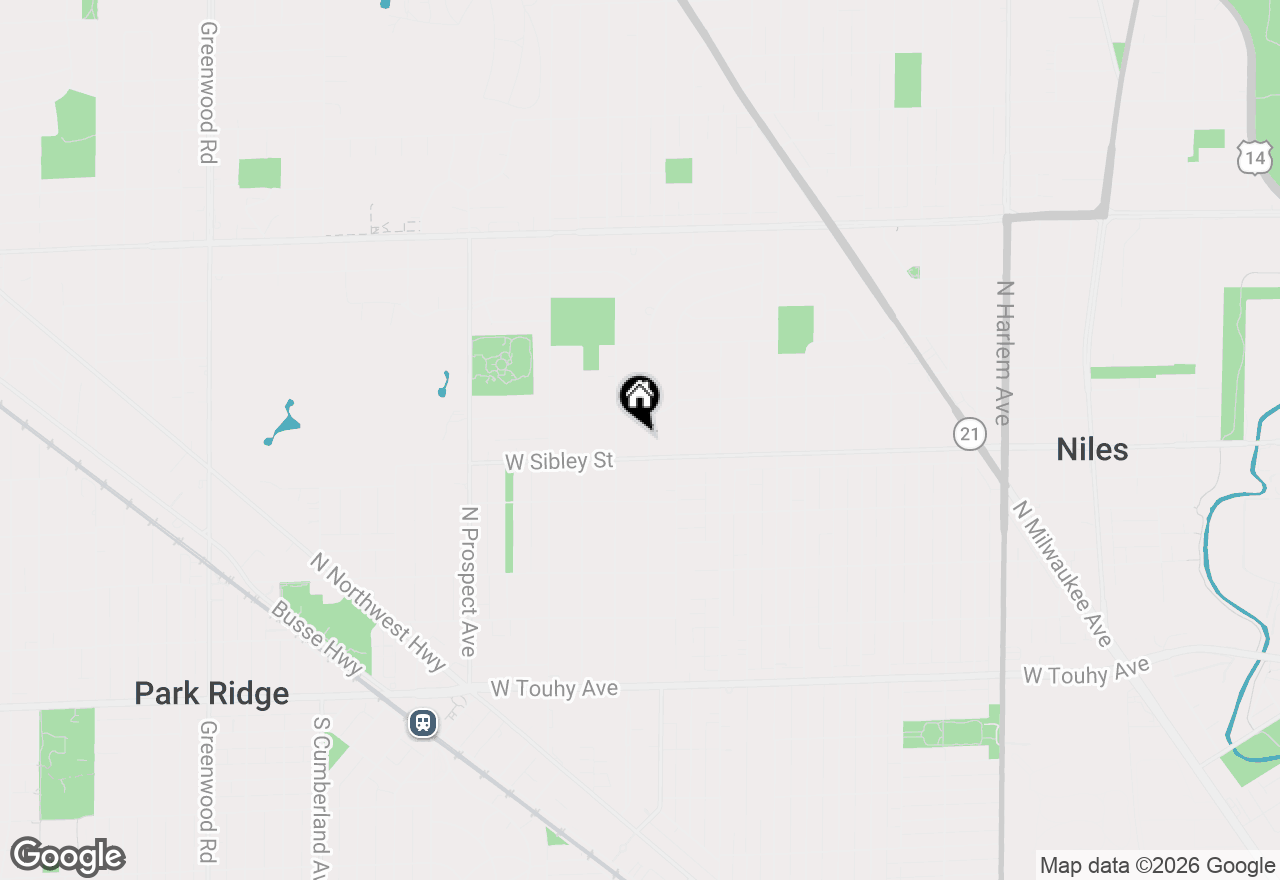 Map of 614 N Merrill Street, Park Ridge, IL 60068