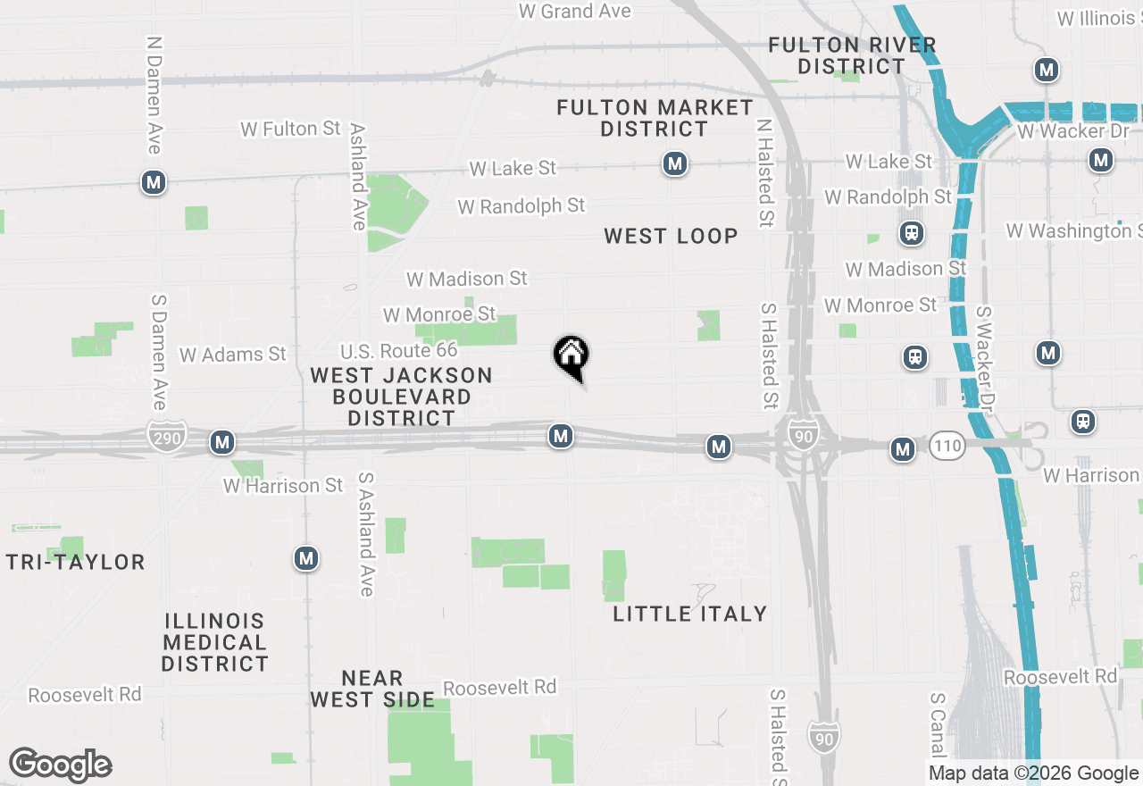 Map of 323 S Racine Avenue #PHD, Chicago, IL 60607