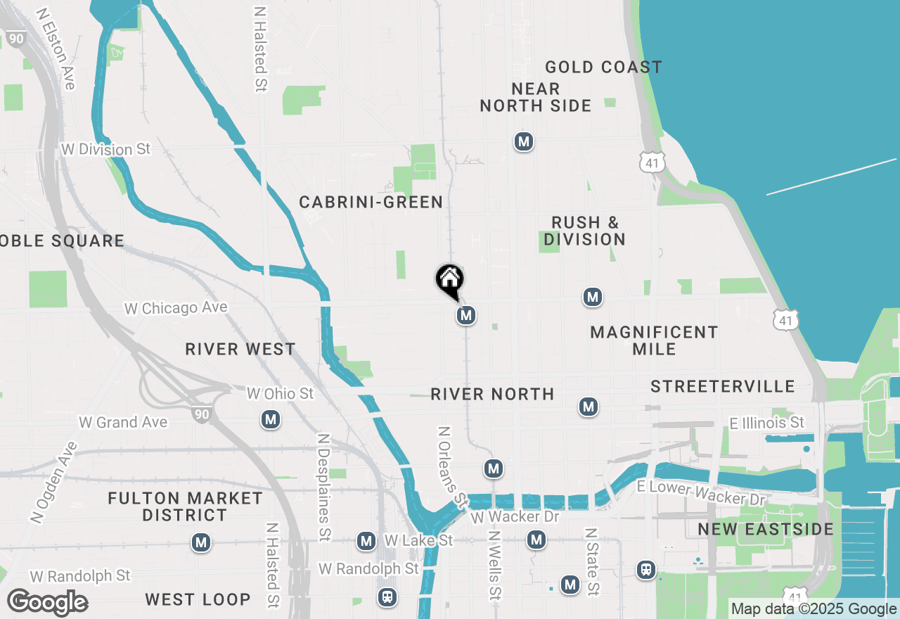 Map of 757 N Orleans Street #907, Chicago, IL 60654