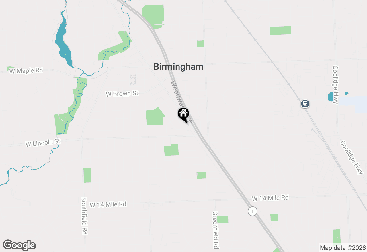 Map of 907 Ann Street, Birmingham, MI 48009