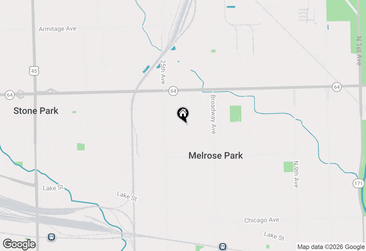 Map of 1645 N 23rd Avenue, Melrose Park, IL 60160