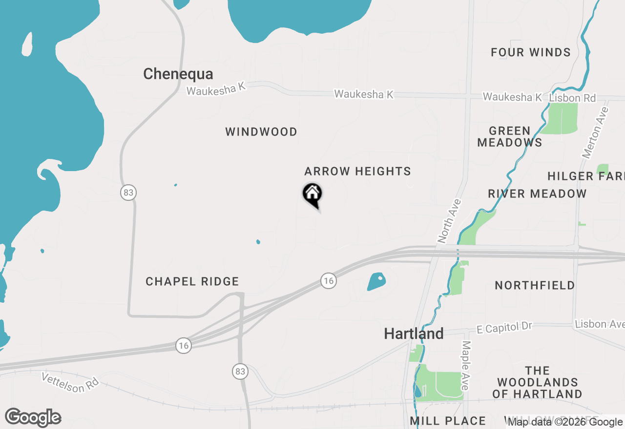 Map of 544 Wild Oak Rd, Hartland, WI 53029