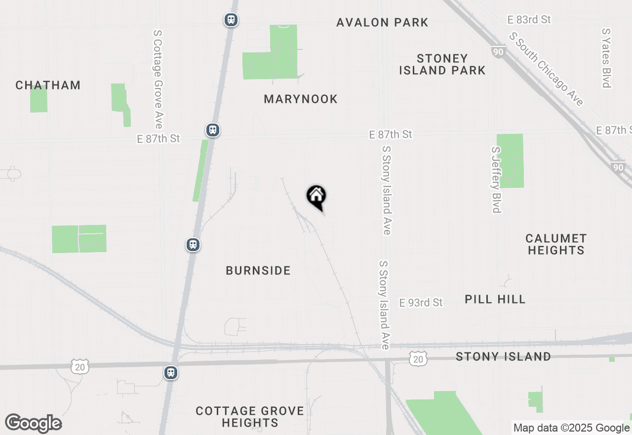 Map of 1340 E 90th Street, Chicago, IL 60619