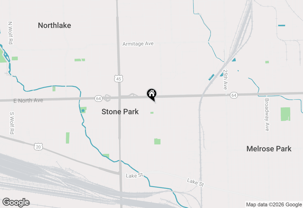 Map of 1822 N 36th Avenue, Stone Park, IL 60165