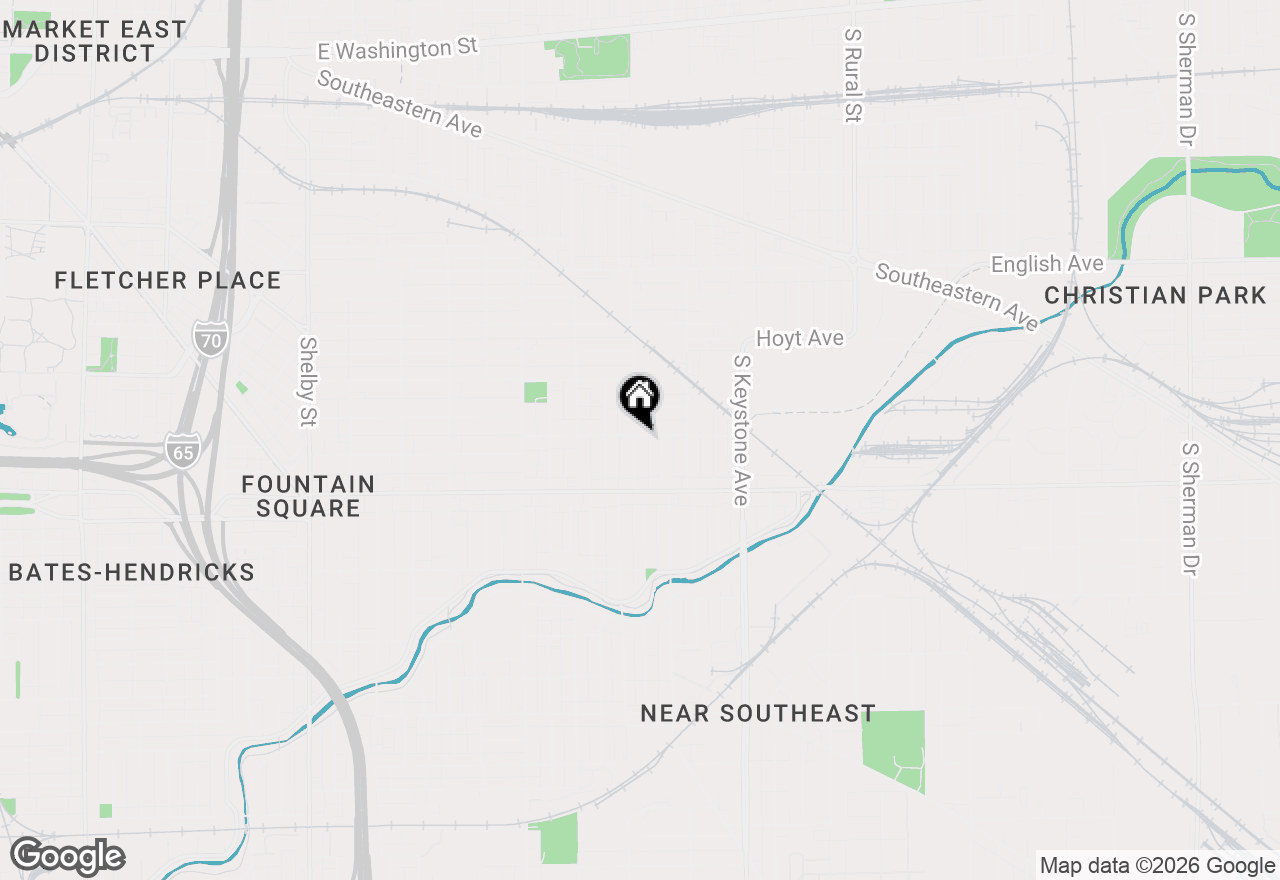 Map of 1001 Harlan Street, Indianapolis, IN 46203