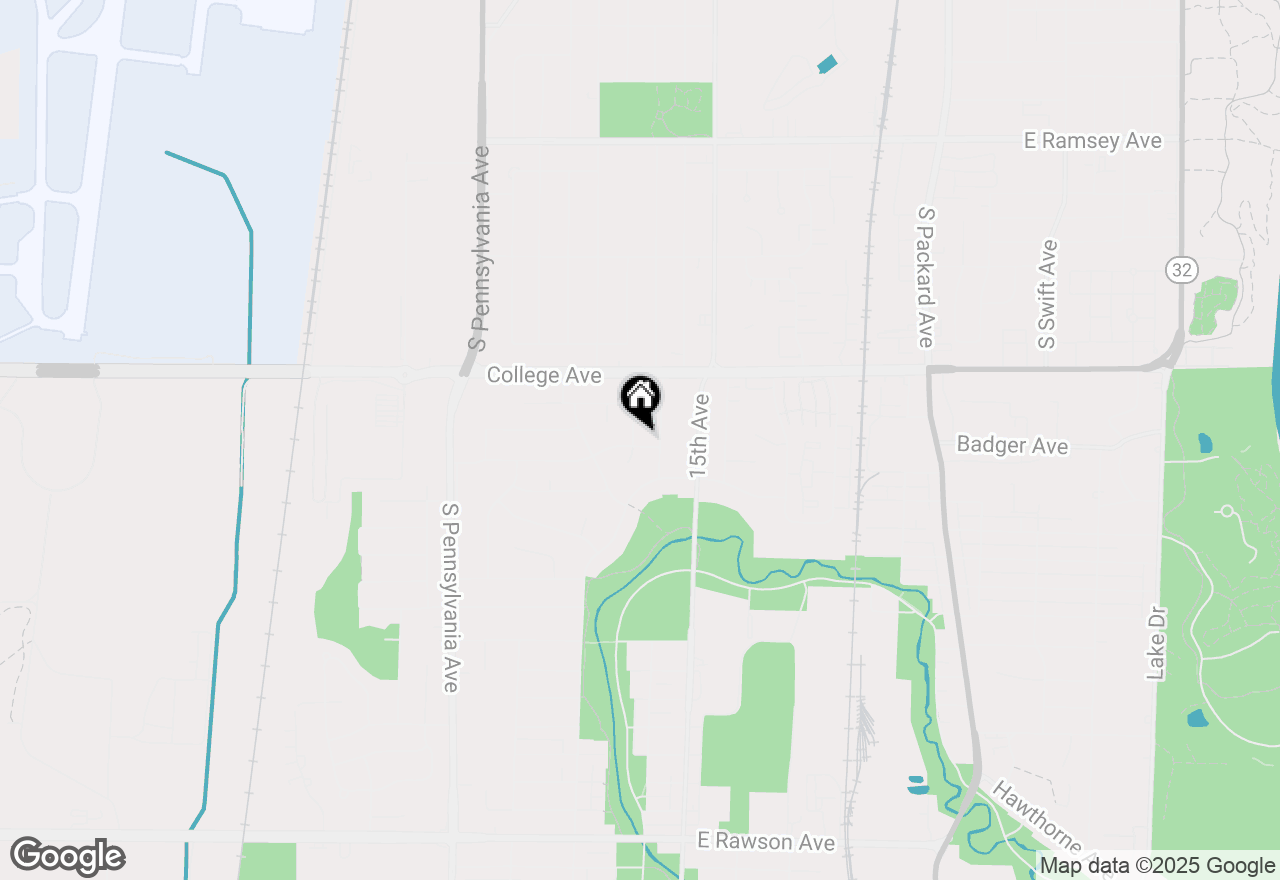 Map of 1606 Hickory St, South Milwaukee, WI 53172