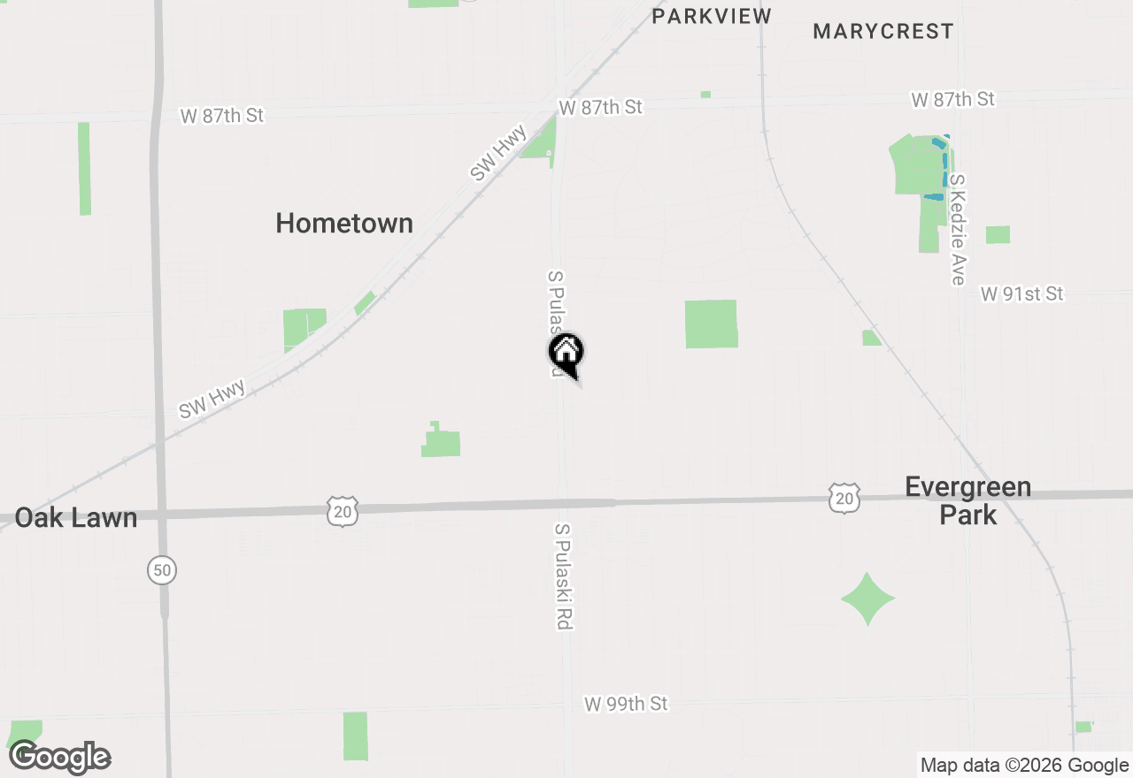 Map of 9251 S Pulaski Road #1, Evergreen Park, IL 60805