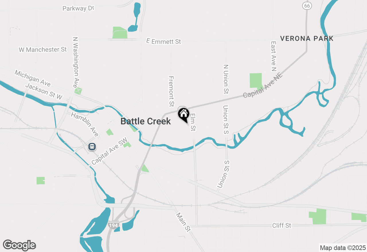 Map of 125 Cherry Street, Battle Creek, MI 49017