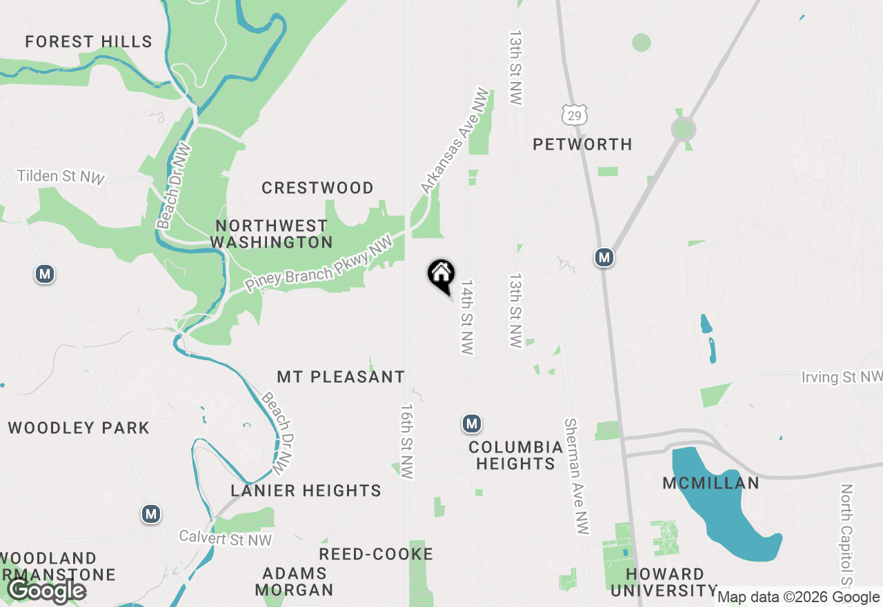 Map of 1450 Ogden Street Nw, Washington, DC 20010