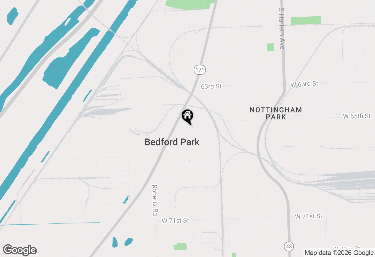 Map of 7735 W 65th Place, Bedford Park, IL 60501