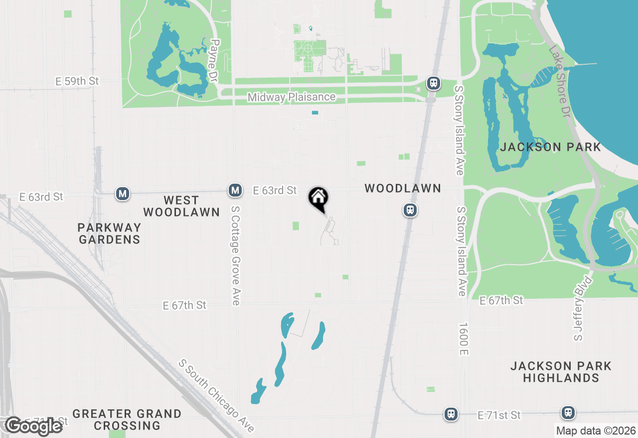 Map of 6401 S Greenwood Avenue #1N, Chicago, IL 60637
