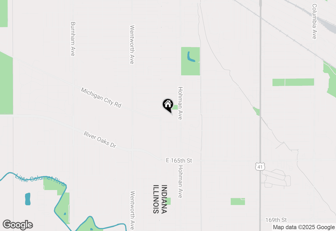 Map of 25 Wildwood Road, Hammond, IN 46324