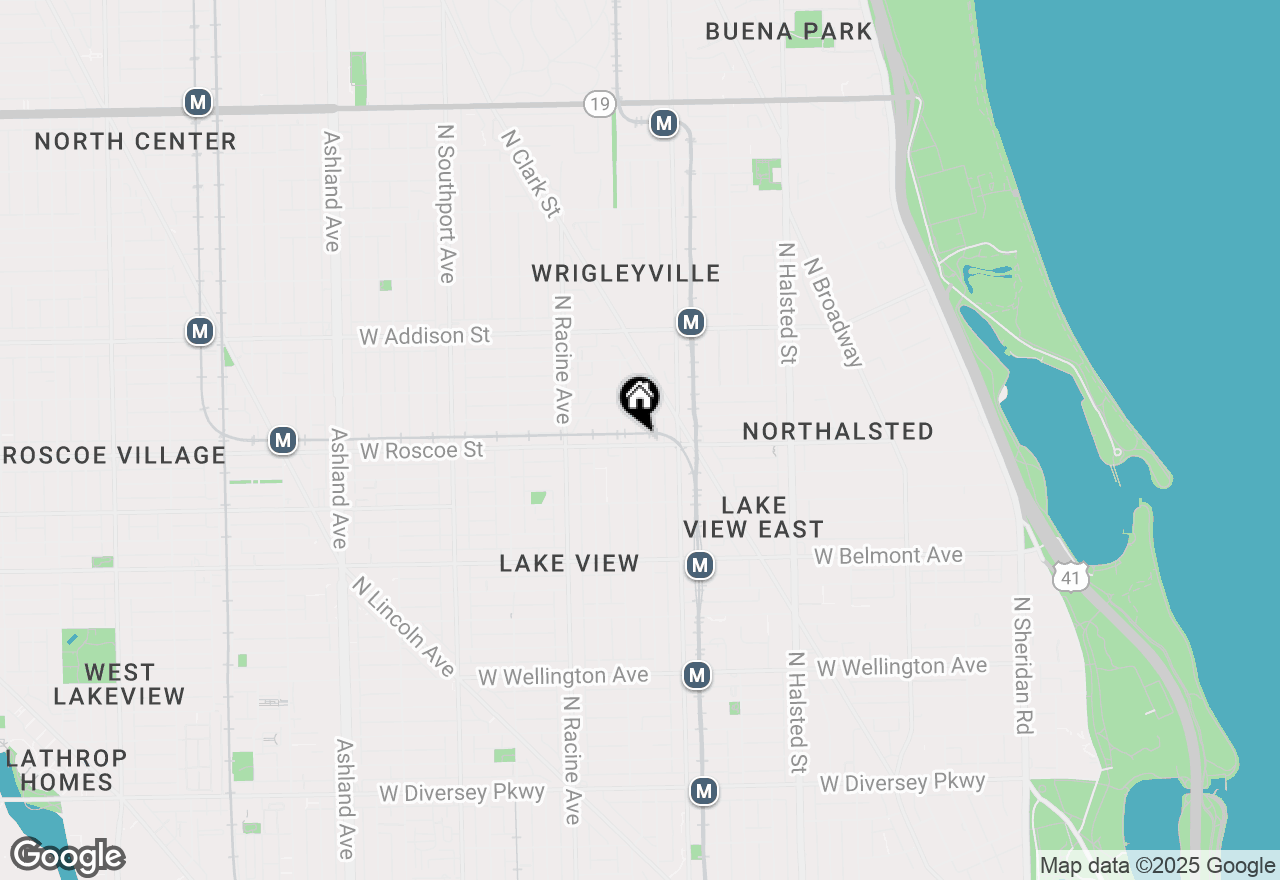 Map of 1040 W Roscoe Street #G, Chicago, IL 60657