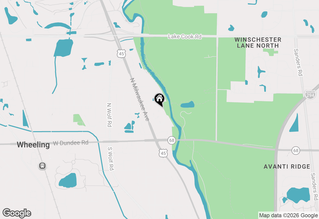 Map of 292 Shadowbend Drive #292, Wheeling, IL 60090