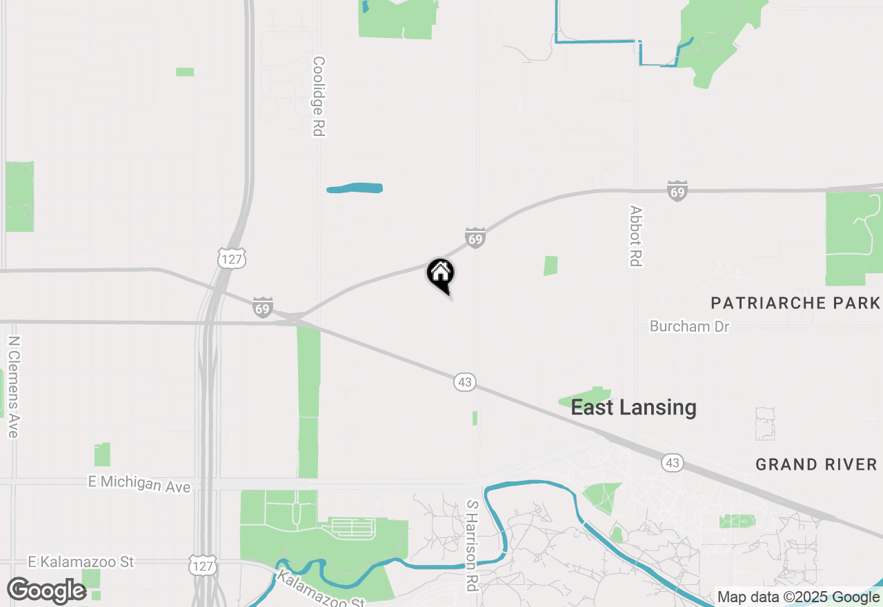 Map of 933 Northlawn Avenue, East Lansing, MI 48823