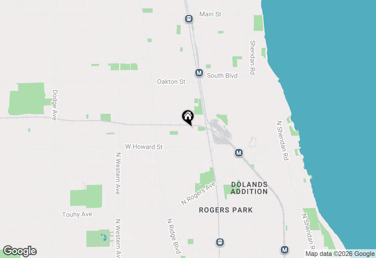 Map of 205 Custer Avenue #2, Evanston, IL 60202