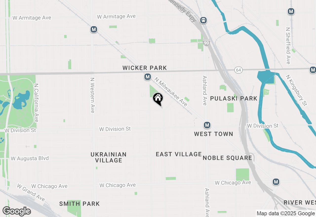 Map of 1947 W Evergreen Avenue #A, Chicago, IL 60622