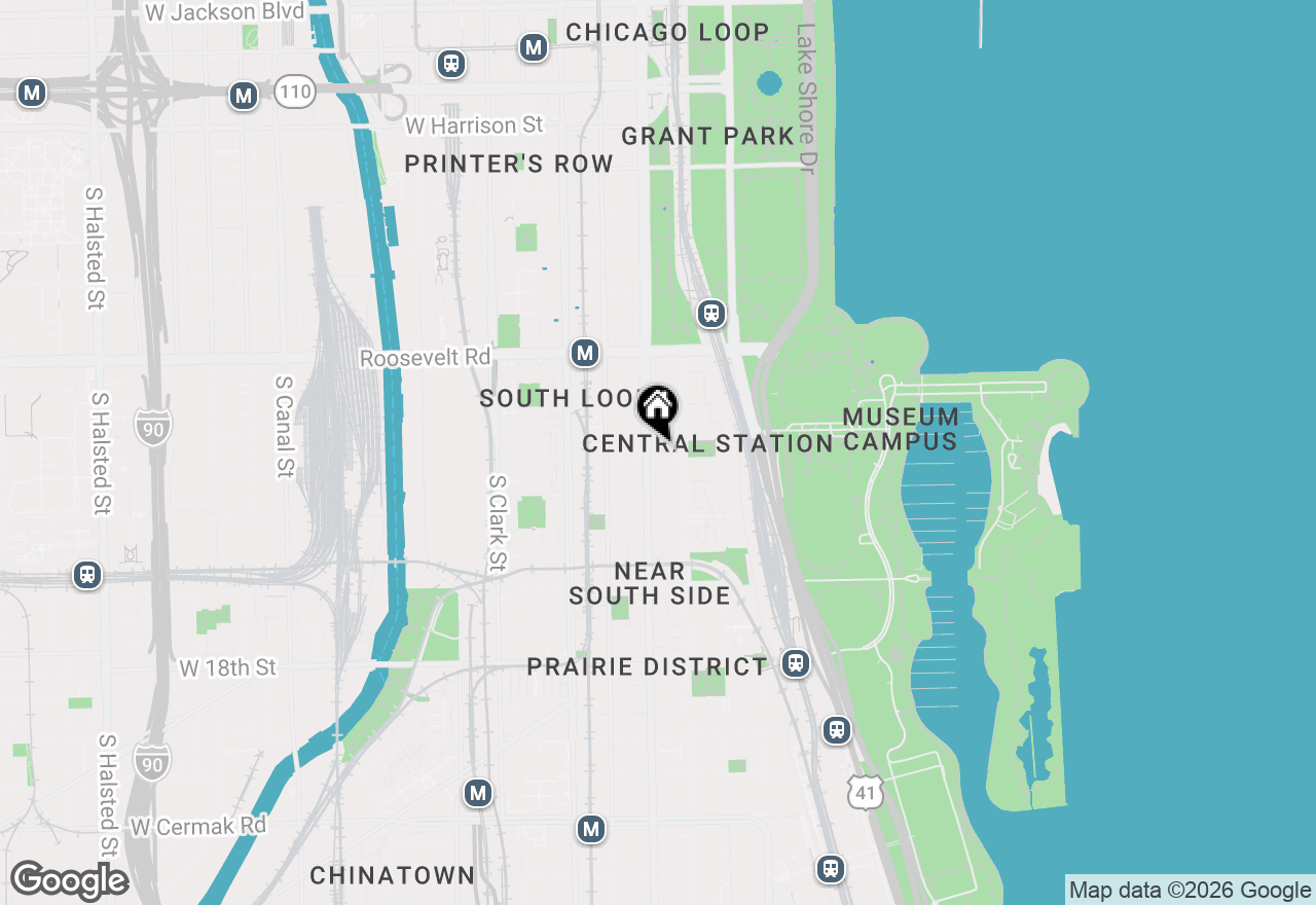 Map of 100 E 14th Street #2607, Chicago, IL 60605