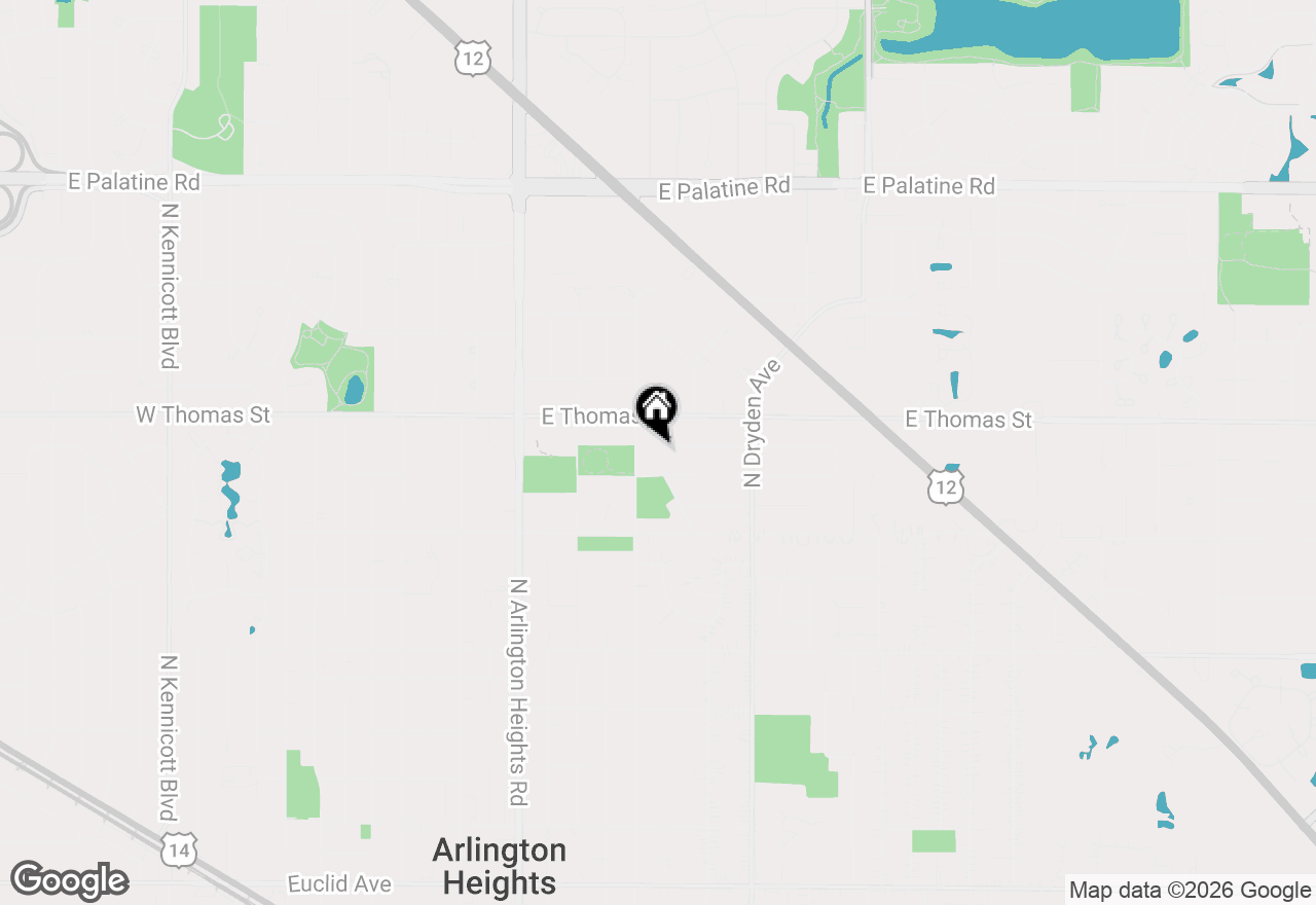Map of 1420 N Hickory Avenue, Arlington Heights, IL 60004