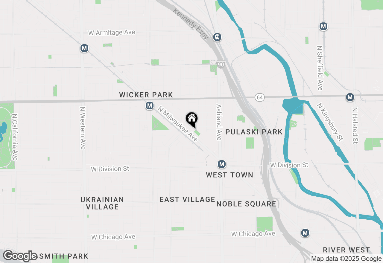 Map of 1375 N Milwaukee Avenue #2F, Chicago, IL 60622