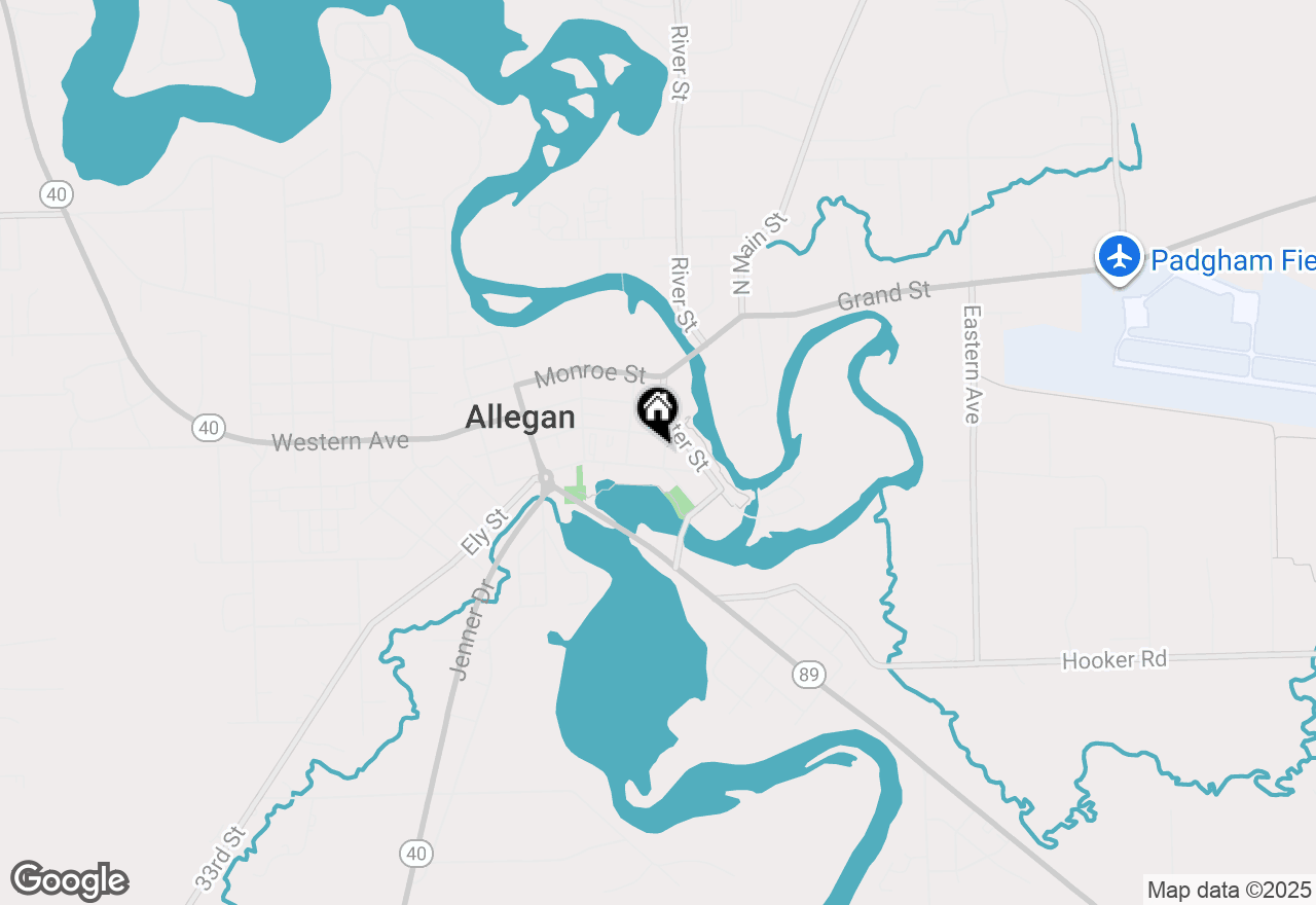 Map of 113 Locust Street, Allegan, MI 49010