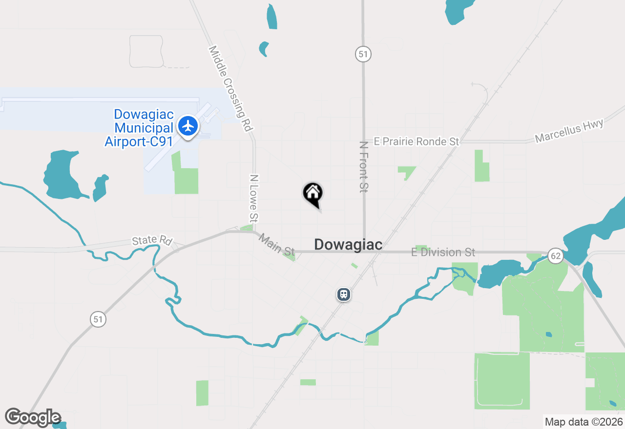 Map of 307 Center Street, Dowagiac, MI 49047