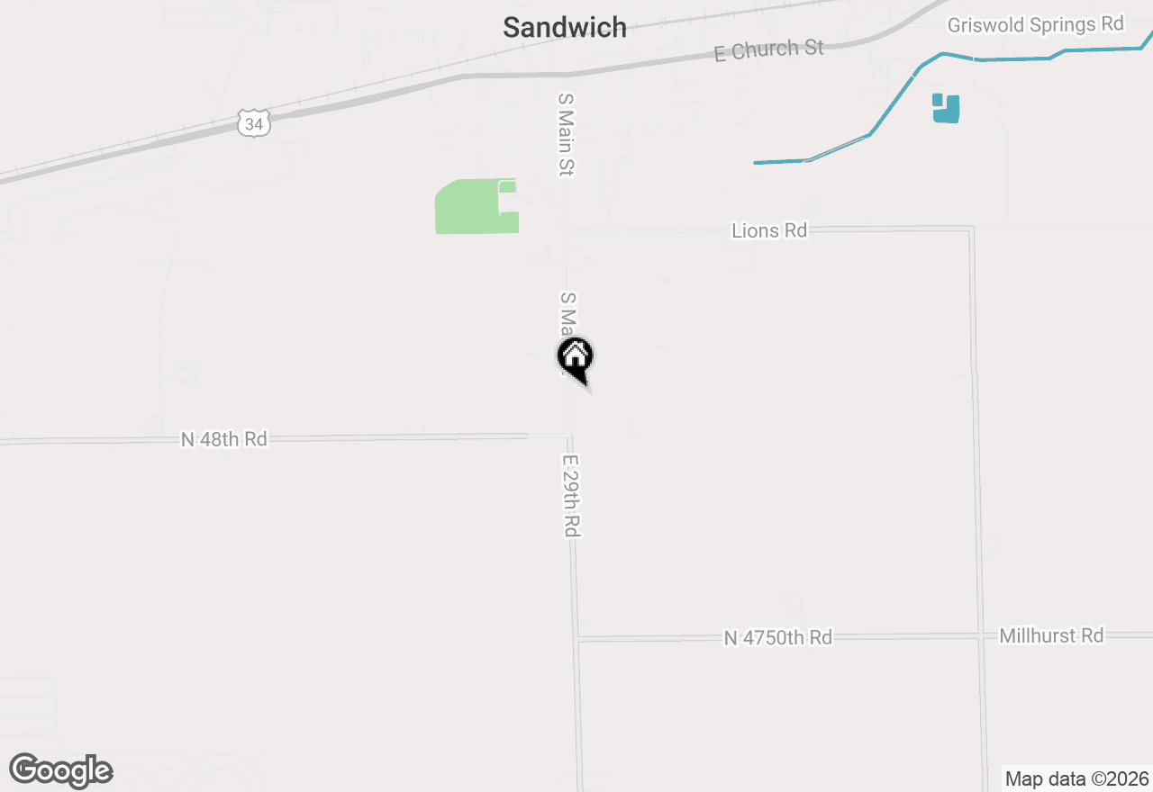 Map of 4 Junior Drive, Sandwich, IL 60548