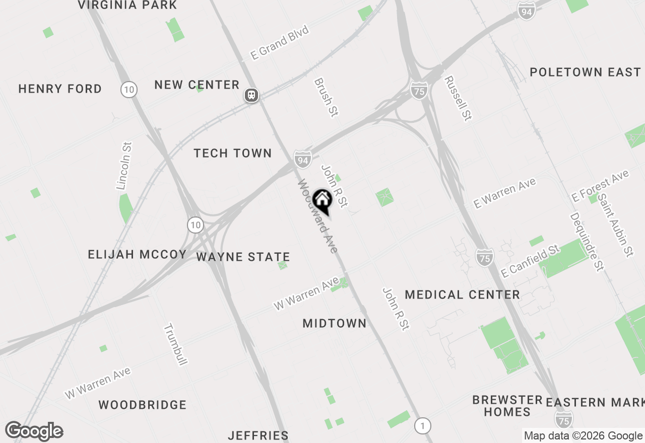 Map of 15 E Kirby St #528, Detroit, MI 48202