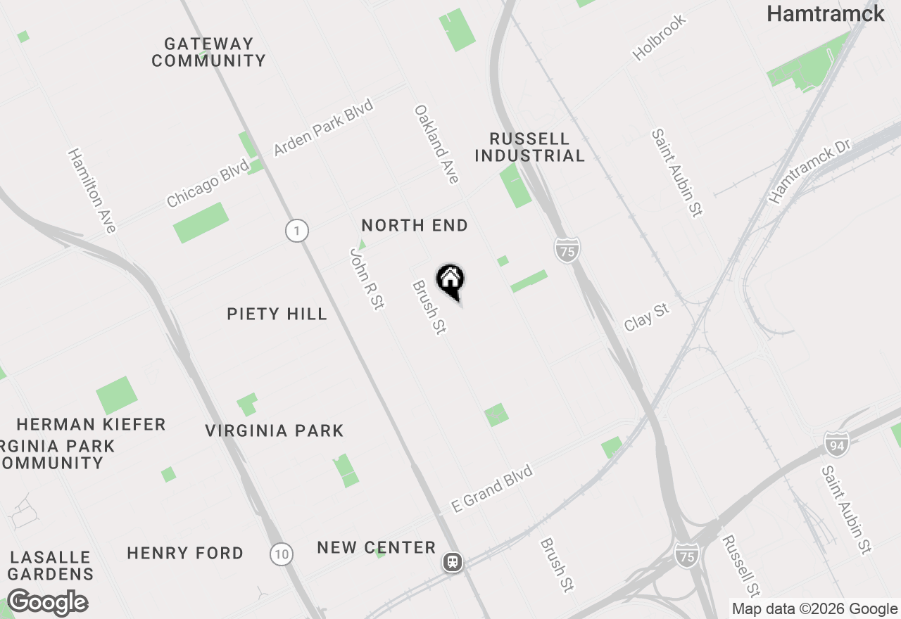 Map of 453 E Euclid Street, Detroit, MI 48202