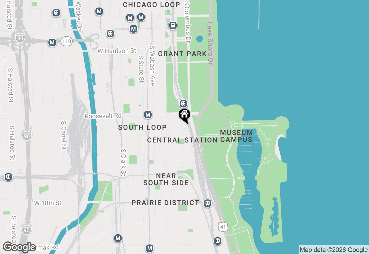 Map of 1235 S Prairie Avenue #1309, Chicago, IL 60605