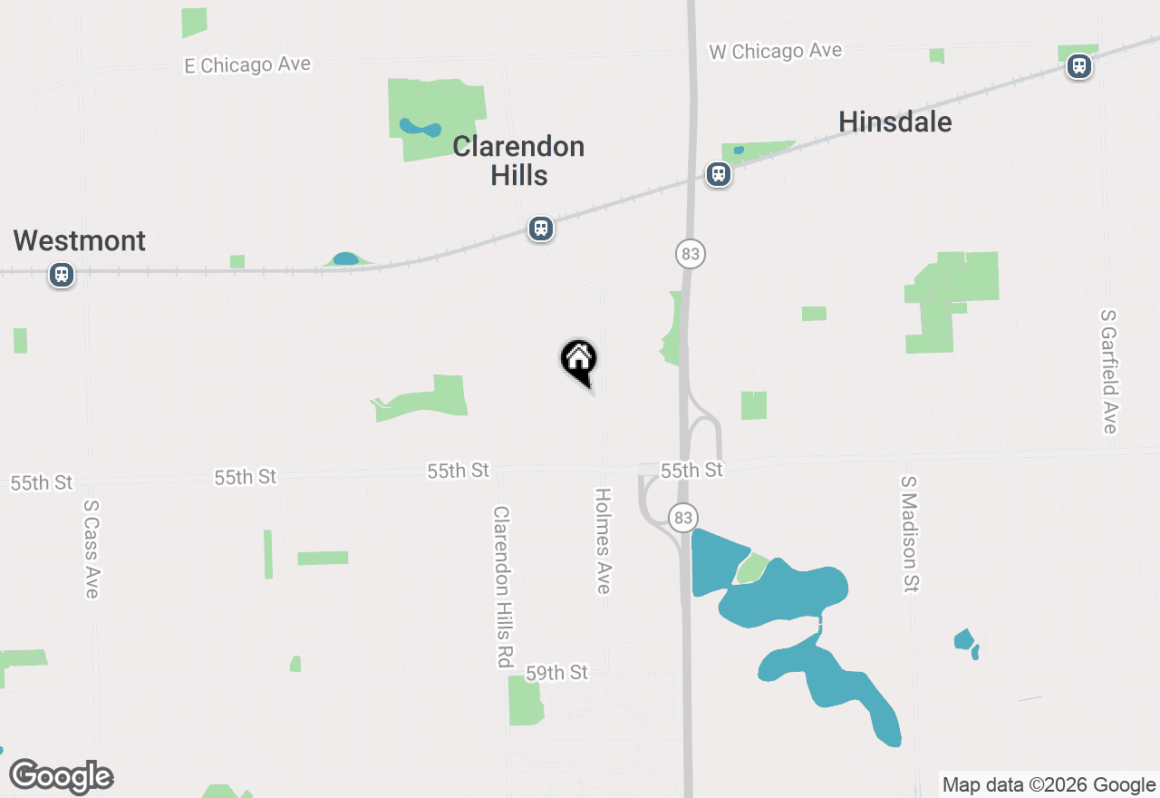 Map of 233 S Prospect Avenue, Clarendon Hills, IL 60514