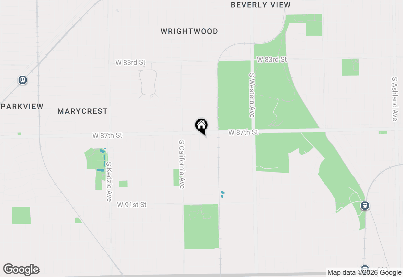 Map of 8713 S Washtenaw Avenue, Evergreen Park, IL 60805