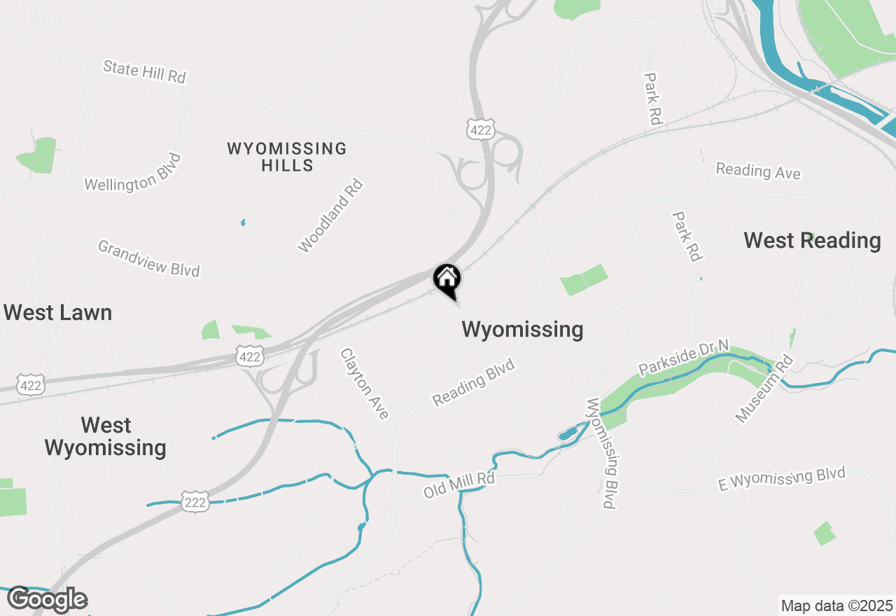 Map of 1421 Delaware Avenue, Wyomissing, PA 19610