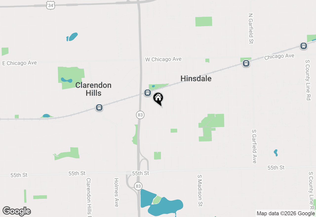 Map of 425 S Quincy Avenue, Hinsdale, IL 60521