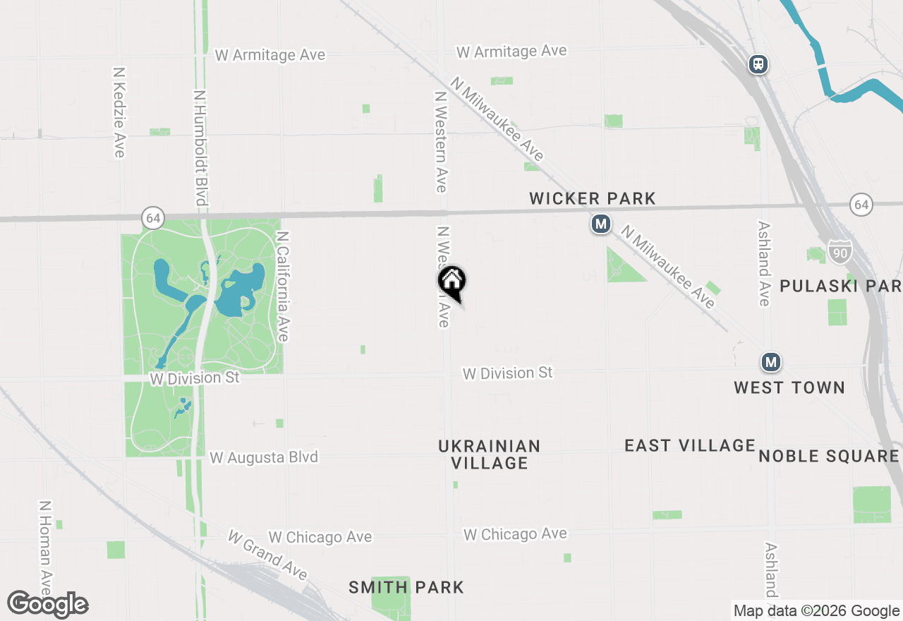 Map of 1335 N Western Avenue #304, Chicago, IL 60622