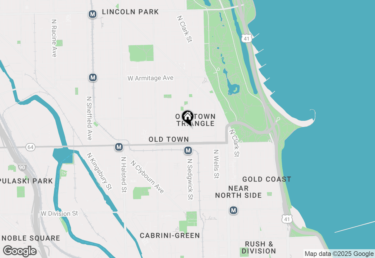 Map of 1658 N Sedgwick Street #3N, Chicago, IL 60614