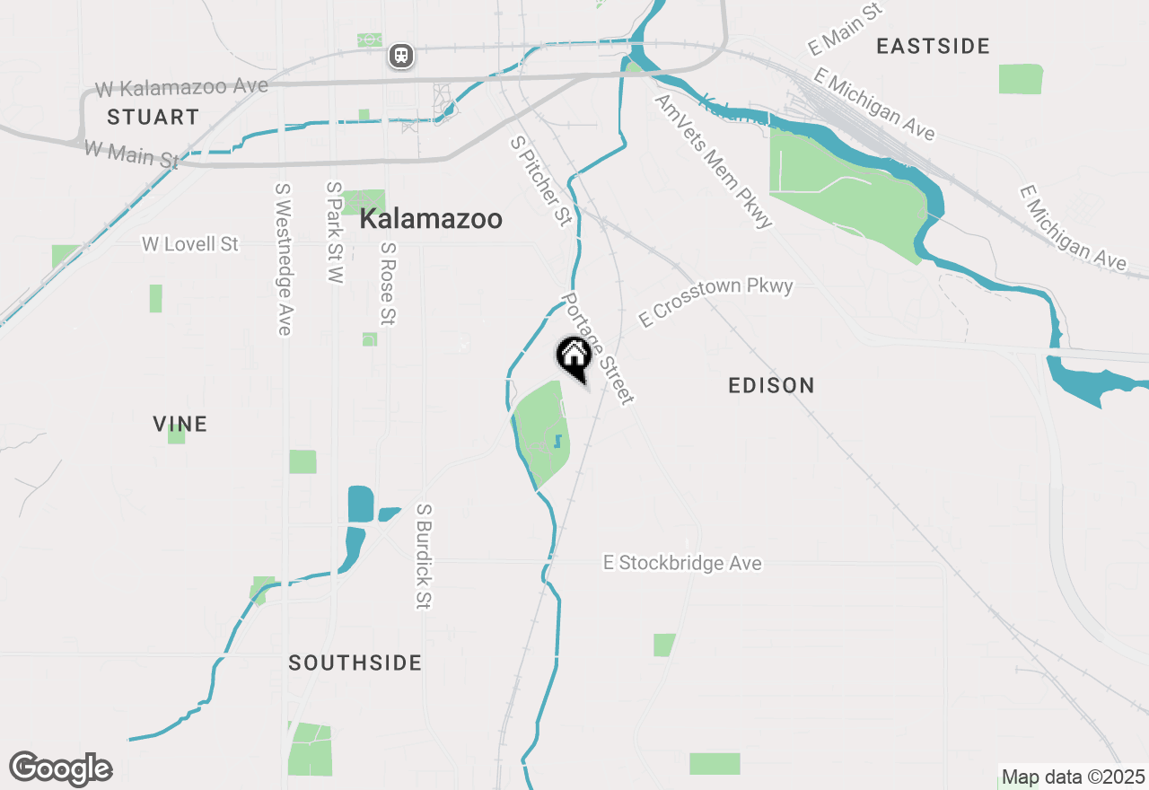 Map of 616 E Vine Street, Kalamazoo, MI 49001