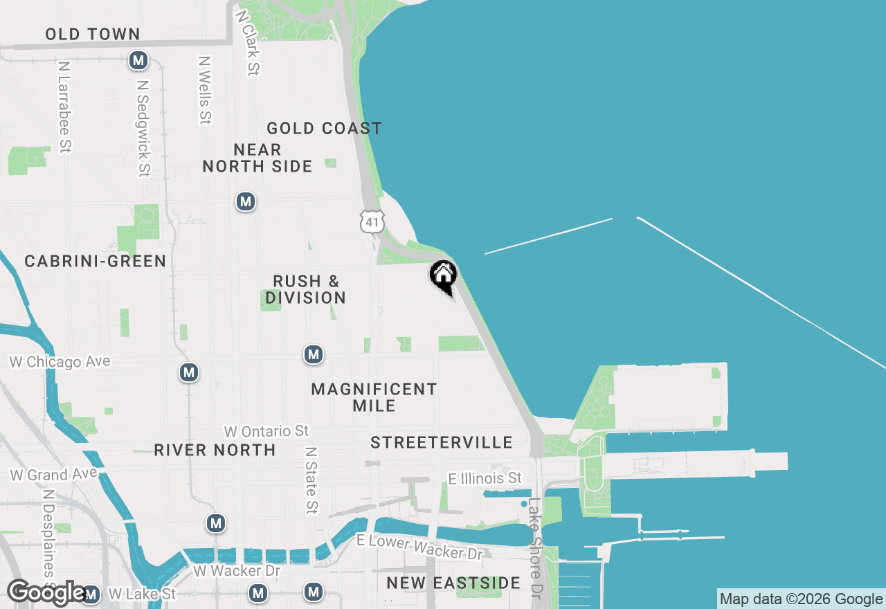 Map of 253 E Delaware Place #18C, Chicago, IL 60611